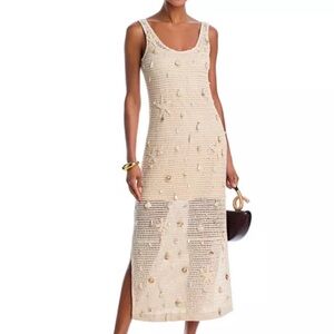 The White Lotus x AQUA Crochet Sleeveless Maxi Dress